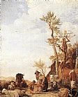 Paulus Potter Peasant Family with Animals painting